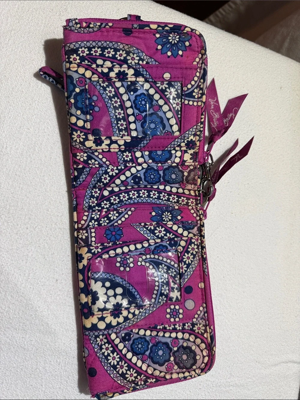 Vera Bradley Quilted Paisley Wristlet Wallet - Purple Floral